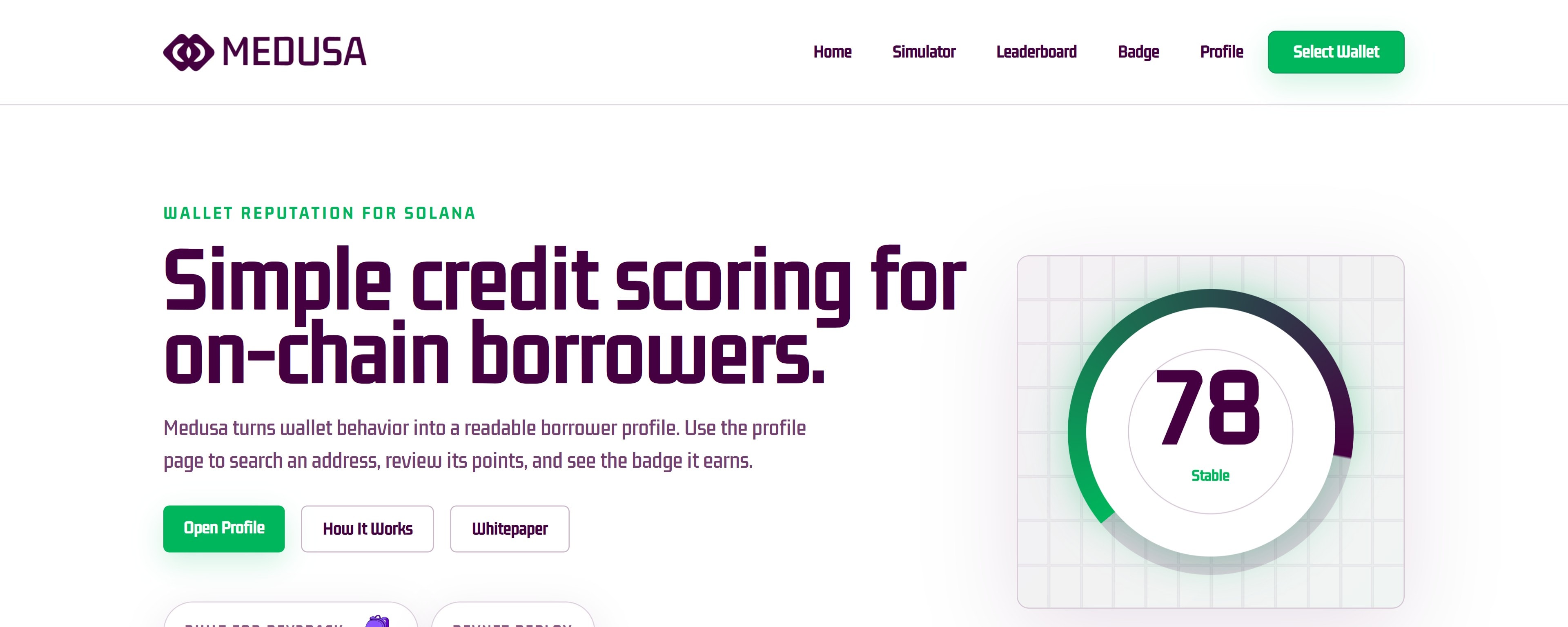 Medusa landing page