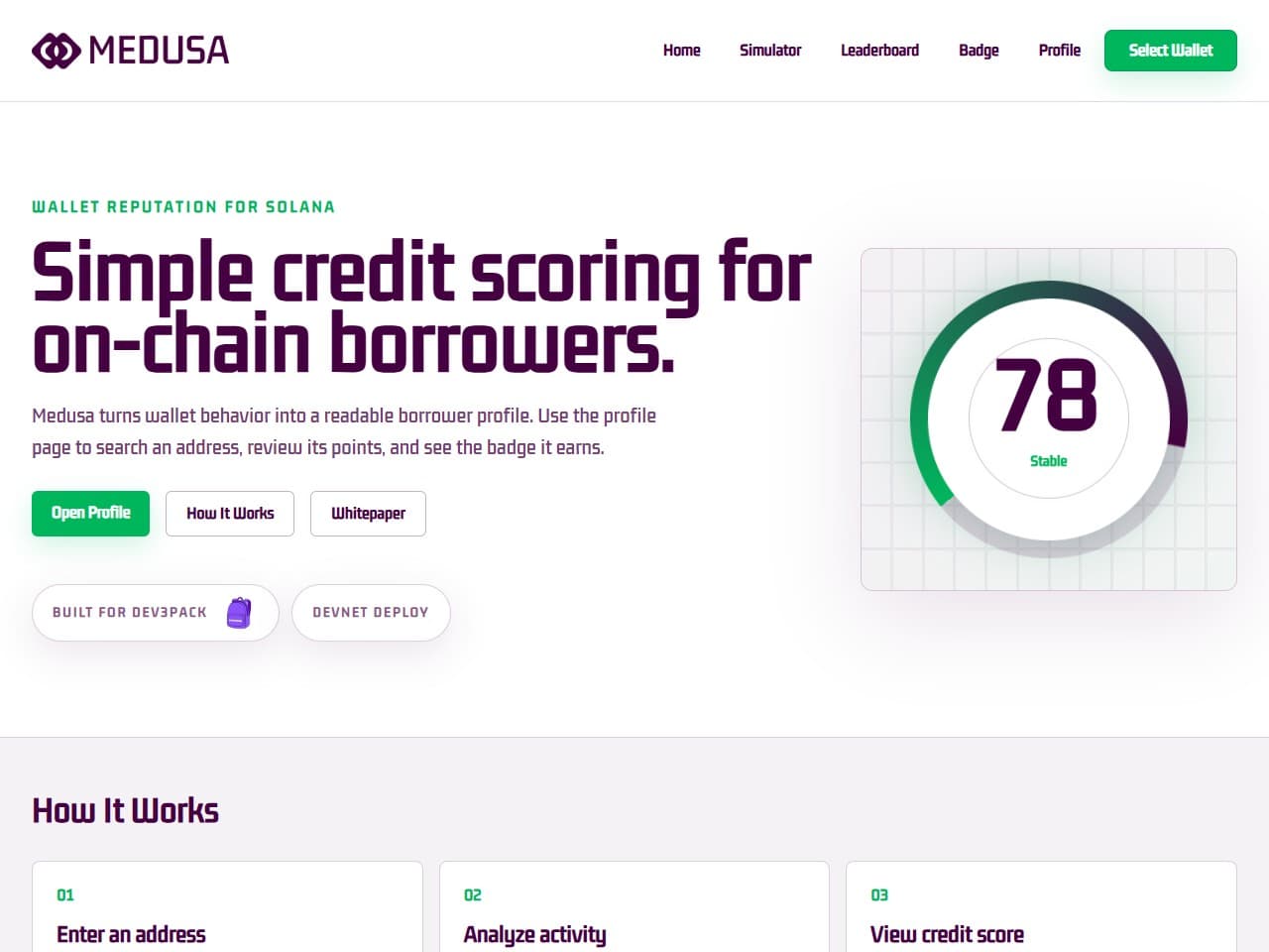 Medusa landing page